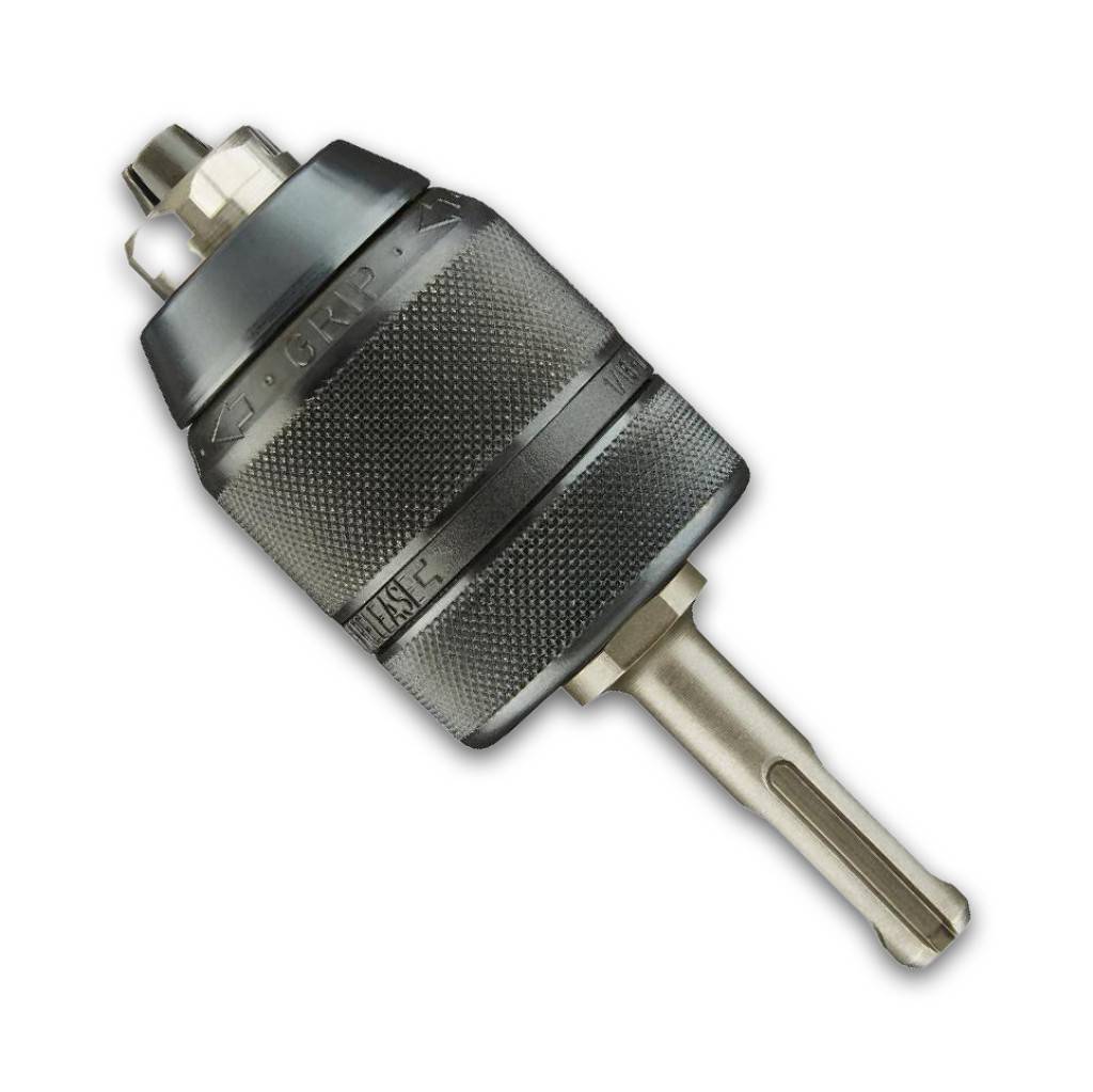 Bohrfutter mit Radialverriegelung und SDS-plus-AufnahmeschaftAusführung Für Rechts- und Linkslauf, durchgebohrt, mit Radialverriegelung und Metallh