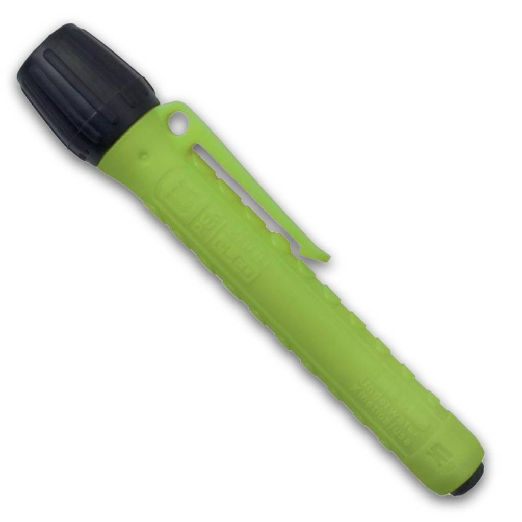 LED-Taschenlampe PenLightABS-GehäuseLED extrem hellStaub- und wasserdicht bis 3 mNicht leitend und korrosionsbeständigCliphalterungMomentlichtfunkti