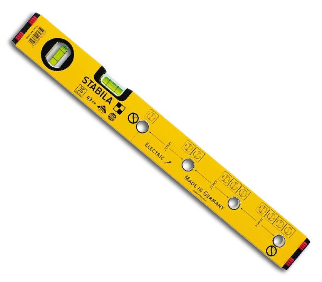 Wasserwaage Nr. 70 electric Aluminium-Rechteckprofil Mit Markierlöchern Mit je einer Horizontal- und Vertikal-Libelle Endkappen mit beids