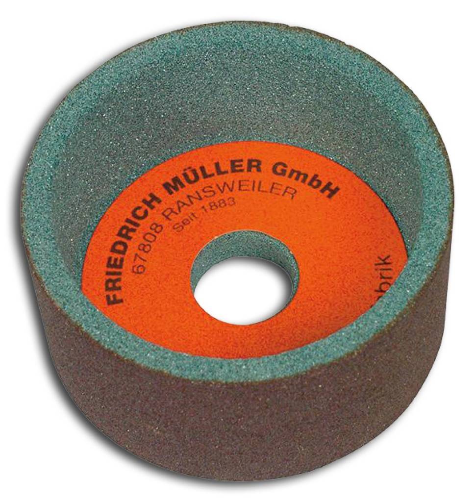 Schleiftopf, Silicium-Carbid, grünAnwendungZum Schleifen von Graviersticheln auf Stichelschleifmaschinen. Mit Kantenhärtung am Umfang. Eine Kantenh