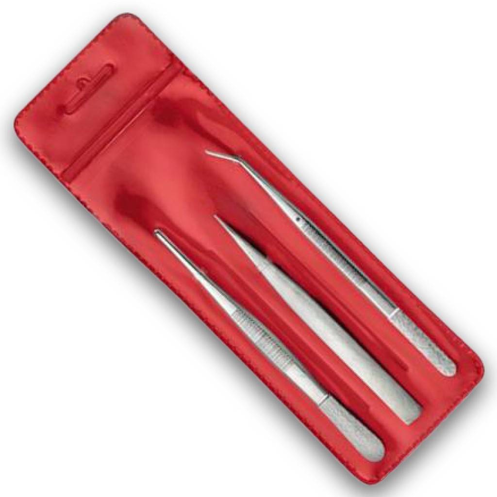 Präzisions-Pinzetten-SetAusführung Vernickelt. Lieferung in Kunststofftasche.Anwendung Für universellen Einsatz.Satzinhalt 1 College-Pinzette, 1