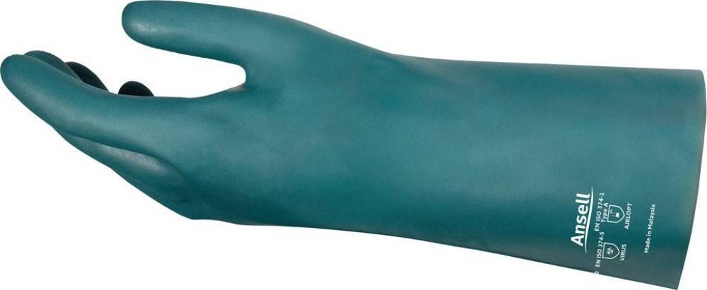 Chemikalienschutzhandschuh AlphaTec 58-001 ESDZulassung/NormEN 4202003 A12009, EN ISO 374-12016 Type A, antistatisch gemäß EN 1149, EN 16350Ausfüh