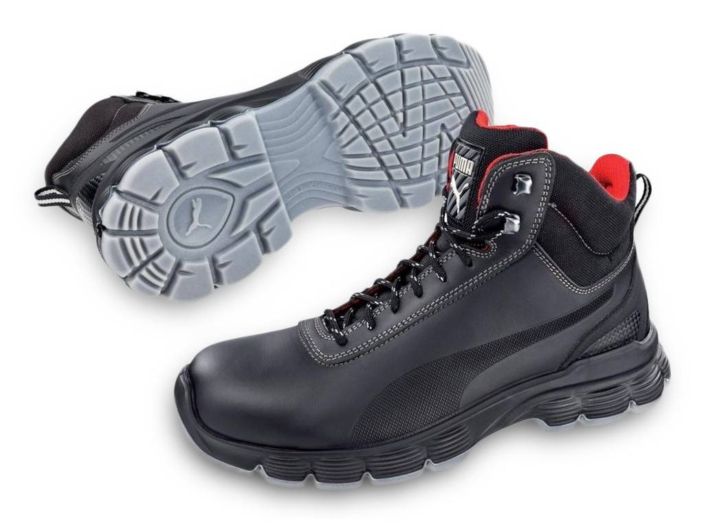 Sicherheitsschnürstiefel CONDOR BLACK Mid 630101, S3L ESD FO SRZulassung/NormEN ISO 20345, S3 SRC ESDFußbettevercushion pro ESDSohleDuo-PU-Sohle REB