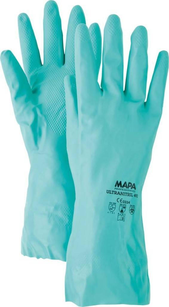 Chemikalienschutzhandschuh Ultranitril 492Zulassung/NormEN 3882003, EN 3742003Eigenschaften Feinfühliger Chemikalienschutzhandschuh aus Nitril