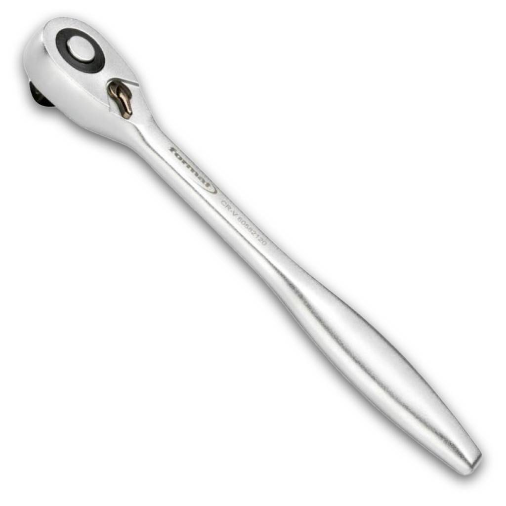Ganzstahl-Umschaltknarre 3/8"Ausführung DIN 3112 D 10 ISO 3315, Ganzstahlknarre aus Chrom-Vanadium-Stahl, matt verchromt. Extrem feinverzahnt, mit