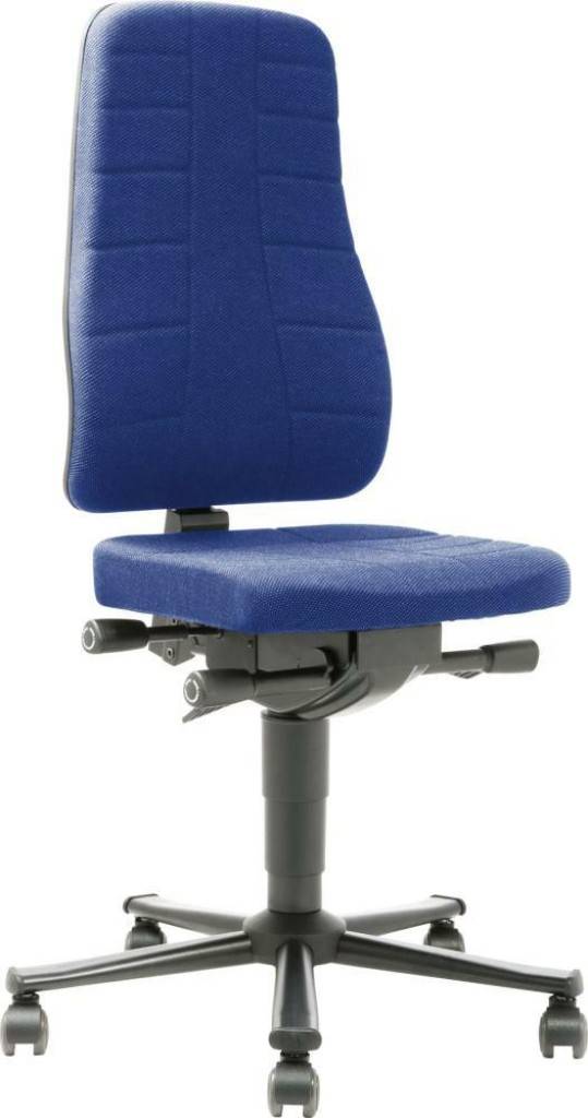Arbeitsstuhl Modell All-In-One 2Sitzpolster ergonomisch geformtRückenlehne ergonomisch geformt, extrahochStahlbauteile schwarz