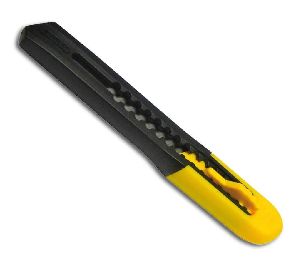 Cuttermesser SM Nr. 10-150Griff aus KunststoffKlingenführung aus KunststoffFixierung der Klinge durch KlemmsystemZweiteiliger Korpus für schnellen