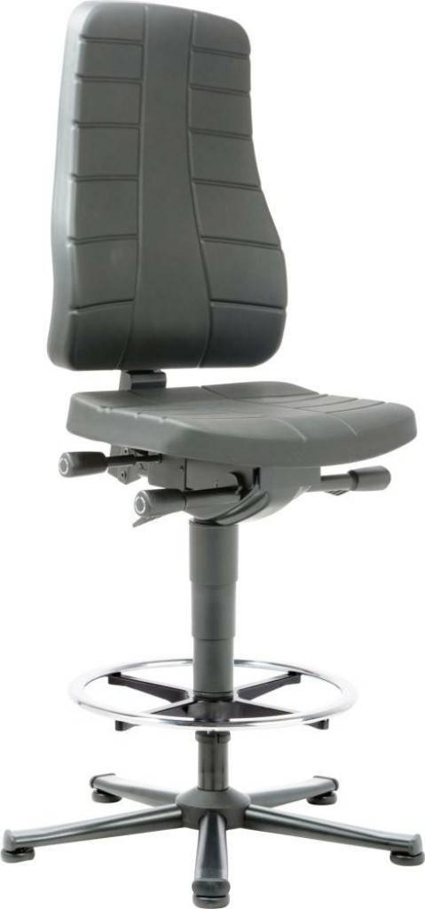 Arbeitsstuhl Modell All-In-One 3 Sitzpolster ergonomisch geformt Rückenlehne ergonomisch geformt, extrahoch Stahlbauteile schwarz beschichte