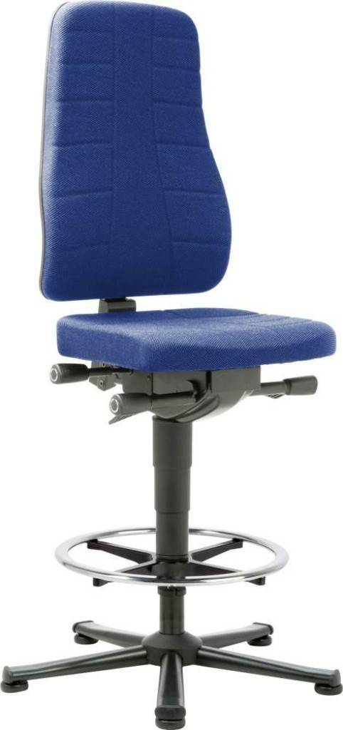 Arbeitsstuhl Modell All-In-One 3 Sitzpolster ergonomisch geformt Rückenlehne ergonomisch geformt, extrahoch Stahlbauteile schwarz beschichte