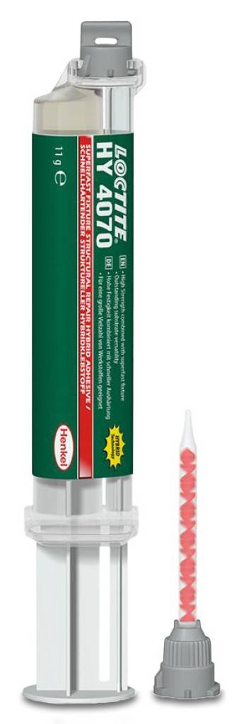 Loctite 4070 2K-Kleber Transparenter, trüber, farblos bis schwach gelblicher, gelförmiger 2K-Hybridklebstoff auf Cyanacrylat-/Acrylatbasis Sta