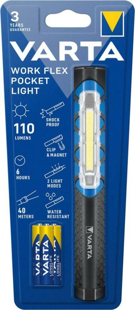 LED-Taschenlampe WORK FLEXAusführung Gehäuse aus Kunststoff und gummierter Oberfläche, stoßsicher, mit COB-LED. Lichtstrahl einstellbar von Flutli