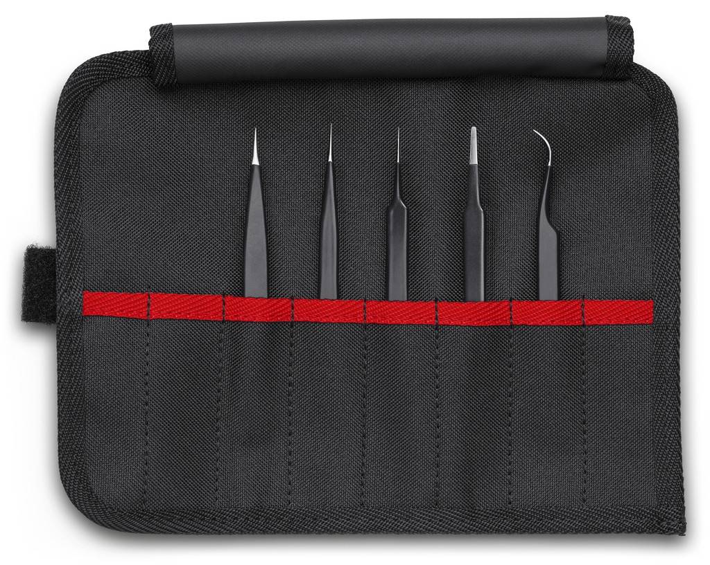 92 00 01 ESD Universalpinzetten-Set ESDFünf hochwertige Pinzettengruppen im Set Präzisionspinzetten, Universalpinzetten, SMD-, ESD-, Kunststoff- und