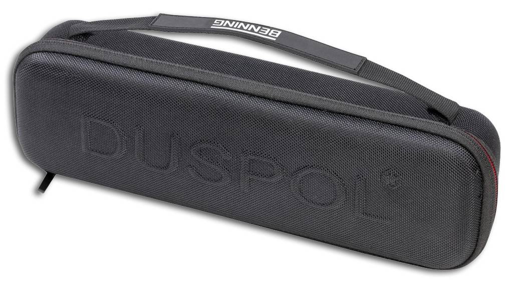 Schutztasche für DUSPOL und PROFIPOLHardCase-Tasche mit Tragegriff, mit gegenläufigem Reißverschluss außen. Gepolsterte Netzinnentasche mit Reißv