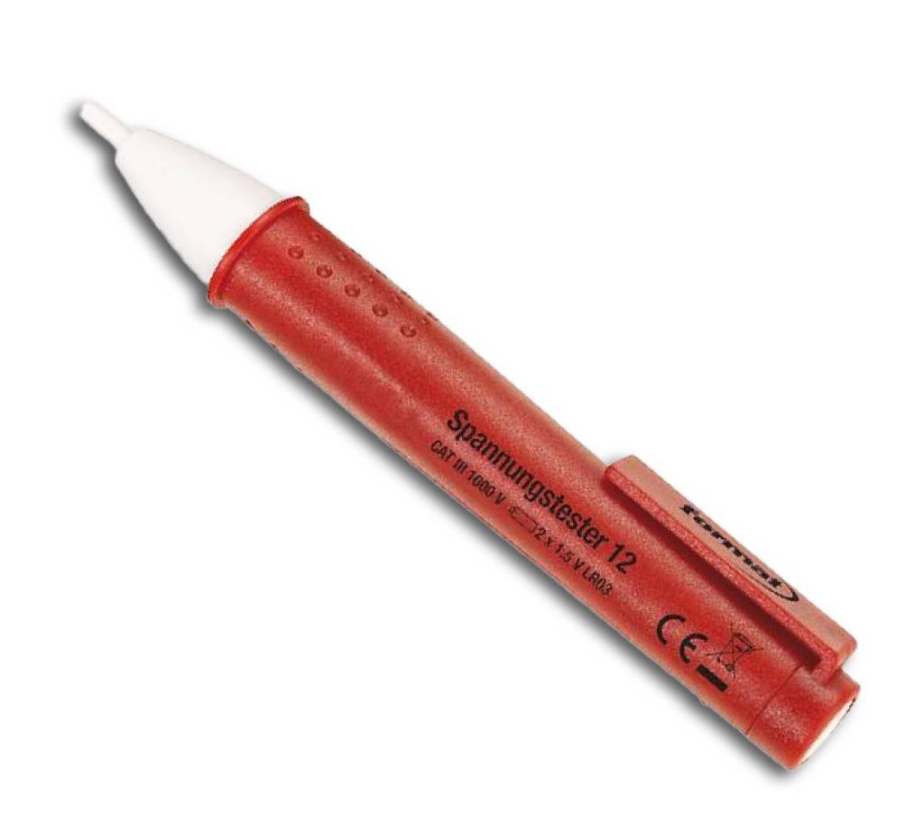Phasenprüfer, induktiv, 121000 VMit LED-Taschenlampe im Stiftende. Zusätzlich mit fühlbarem Signalgeber Vibration.FORMAT Die Marke für ProfisOb i