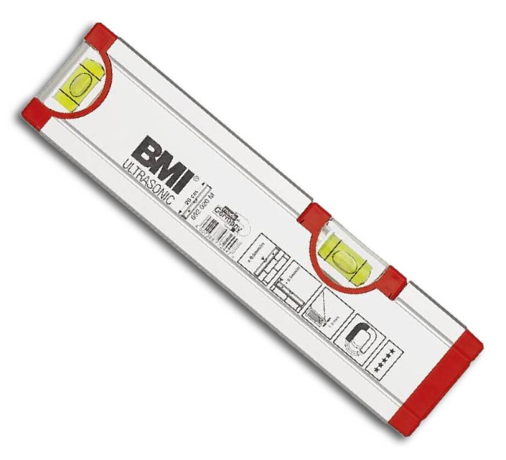 Magnet-Wasserwaage Nr. 692 ULTRASONICAluminium-RechteckprofilMit je einer Horizontal- und Vertikal-LibelleHorinzontallibelle mit LupeneffektMagnet
