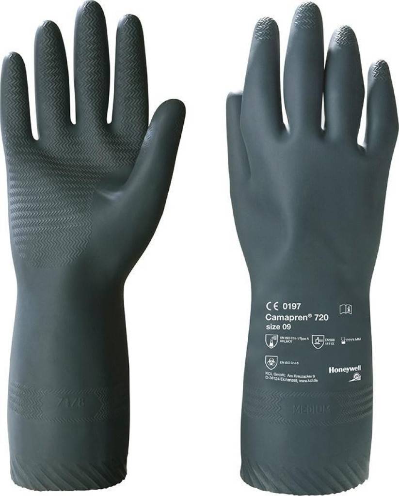 Chemikalienschutzhandschuh Camapren 720Zulassung/NormEN 3882016, EN 374-52016 mit VirusAusführung Sehr gutes Feingefühl Gute Griffigkeit bei f
