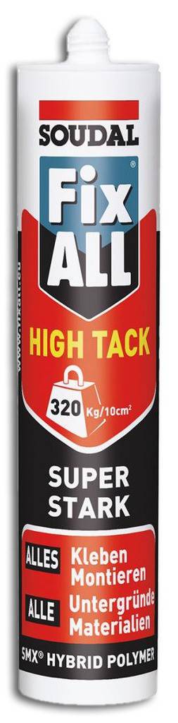 Fix ALL HIGH TACK MS-PolymerHohe Anfangsklebekraft und außergewöhnliche Endfestigkeit 320kg/10cmDauerhaft elastischAlle Materialien, Untergründe un