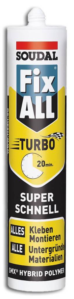 Fix ALL TURBO MS-PolymerPerfekt für alle schnellen VerklebungenHandfest nach 20 Minuten, vollständig ausgehärtet nach 3 StundenAlle Materialien, Un