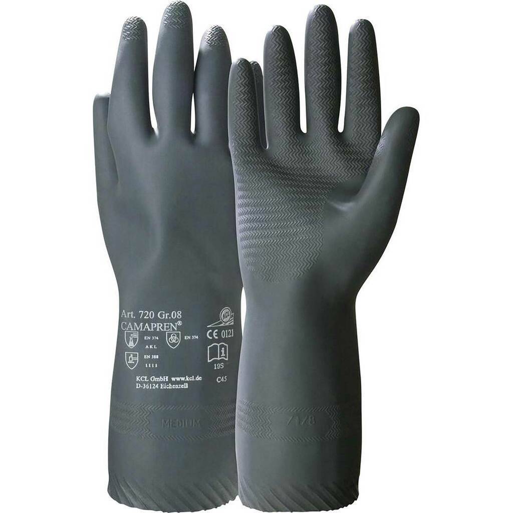 Camapren Stulpe, Profilierung, velourisiert schwarz Camapren die KCL- Schutzhandschuhe aus Polychloropren, dem bewährten Rohstoff mit den au