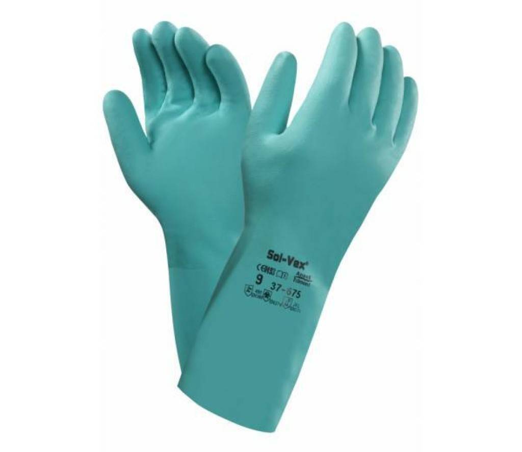 Vielseitig verwendbarer Chemikalienschutzhandschuh mit hohem TragekomfortBeschreibungAnsells Nitrilhandschuhserie Sol-Vex ist in einer großen