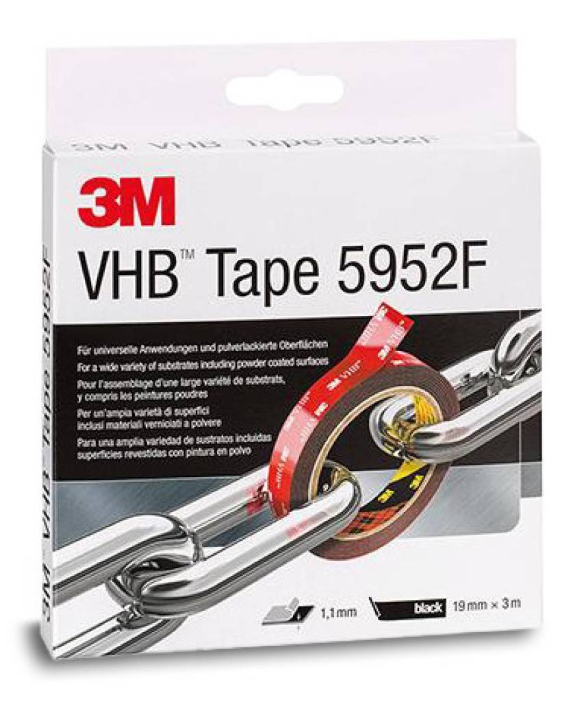 3M�-VHB� Klebeband 5952FEigenschaftenDoppelseitiges HochleistungsklebebandOptimale Anpassungsfähigkeit an die zu klebenden OberflächenGute Schla