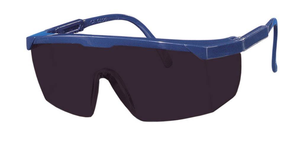 Panorama-Schutzbrille "EUROSTAR". Leichte, modische Kunststoffbrille mitnbsplaumlngenverstellbaren Buumlgeln und DIN5 Schutzglaumlsern.