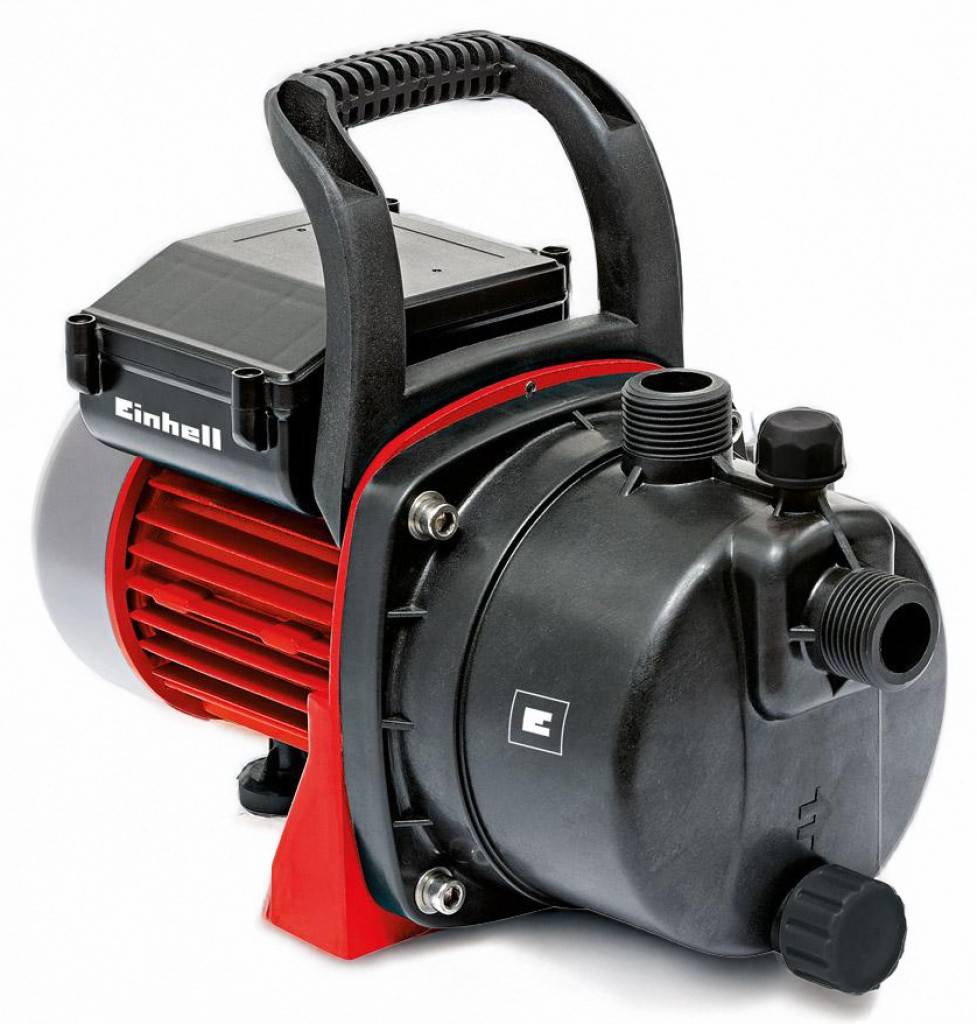 Gartenpumpe GC-GP 6538Ein-/AusschalterWassereinfüll- und -ablassschraubeKreiselpumpeGehäuse aus Kunststoff mit Tragegriff