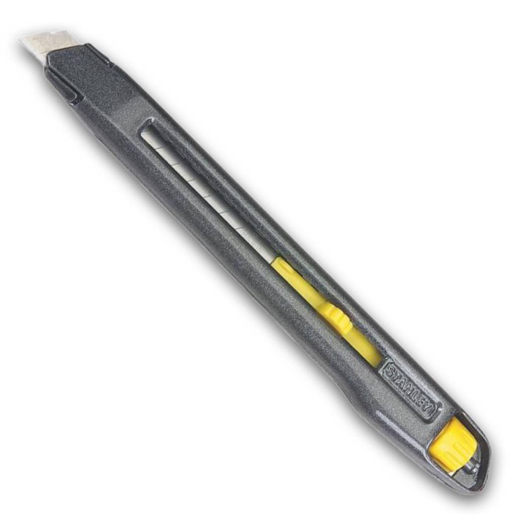 Cuttermesser Interlock Nr. 10-095Eigenschaften Griff aus Metall Klingenführung aus Metall Fixierung der Klinge durch Klemmsystem Vorschub