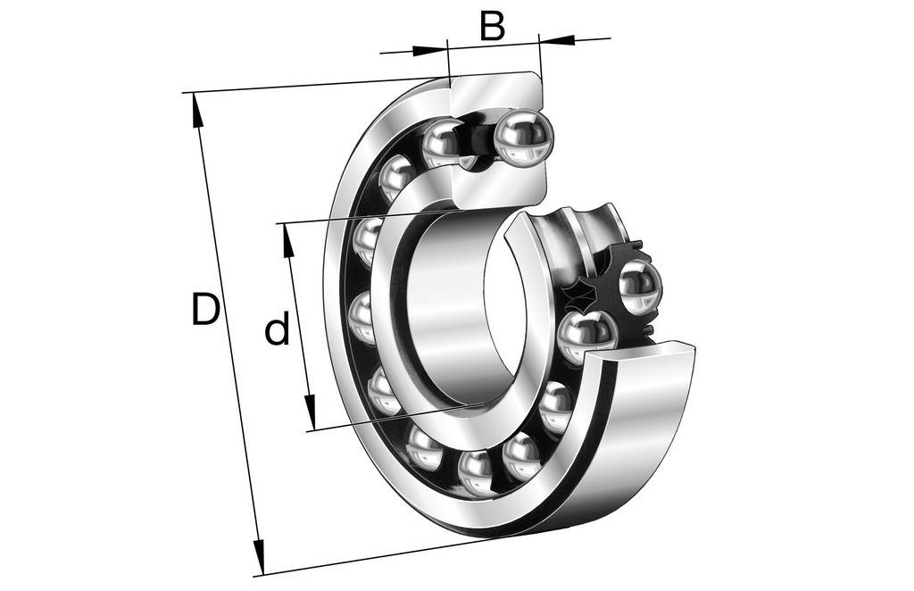Pendelkugellager 25x52x15mm, 1205-TVH, FAGPendelkugellager, Hauptabmessungen nach DIN 630Abmessungen d 25 mm D 52 mm B 15 mm zylindrisc