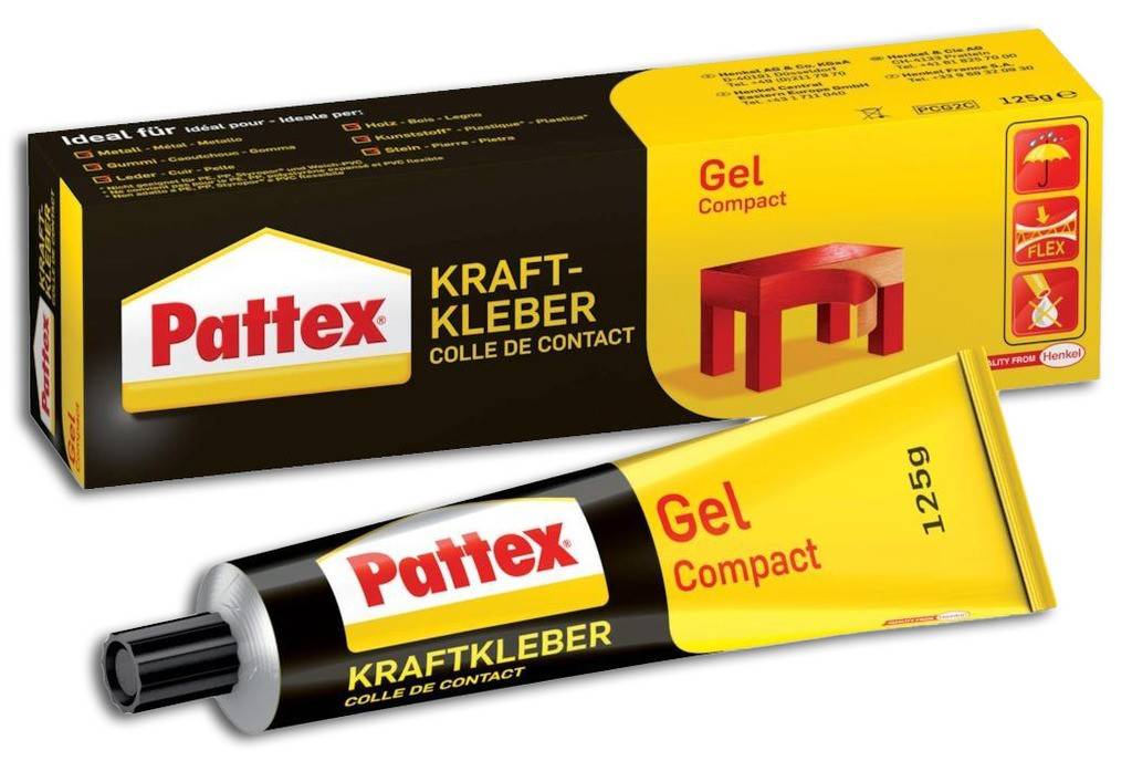 Pattex Kraftkleber Compact GelFrei von CyclohexanLösungsmittelhaltiger KontaktkleberTropft nicht, zieht keine FädenFür Kleben an senkrechten Fläch