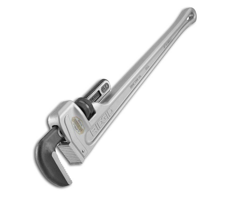 818 18" Aluminium Rohrzange, gerader Griff, auswechselbare wärmebehandelte Backen, Kapazität 2 1/2"