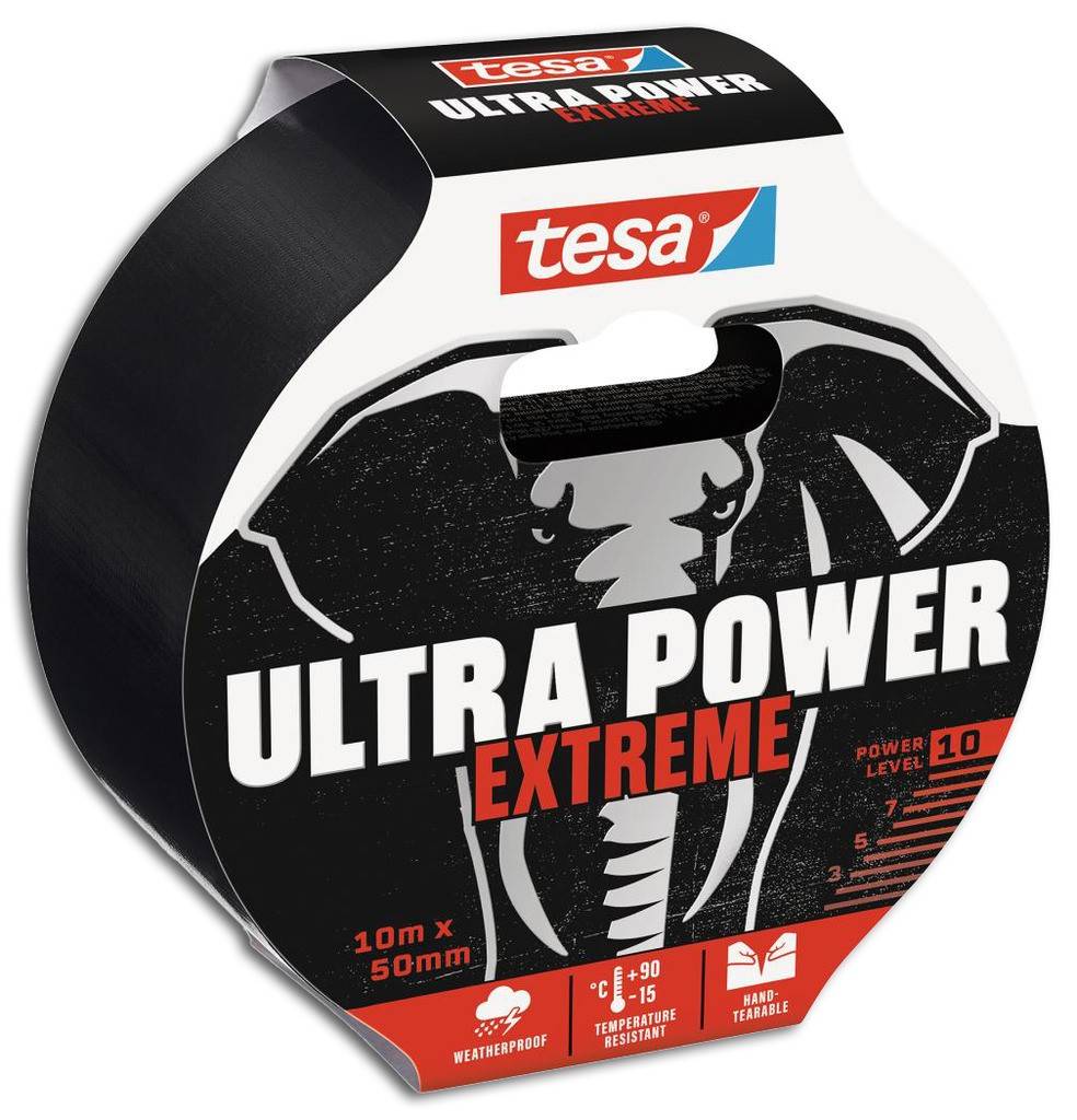 tesa Ultra Power Extreme TapeTrägermaterial aus GewebeVon Hand einreißbarExtrem UV- und temperaturbeständig im Bereich von -15C bis 90CWasserfestEx