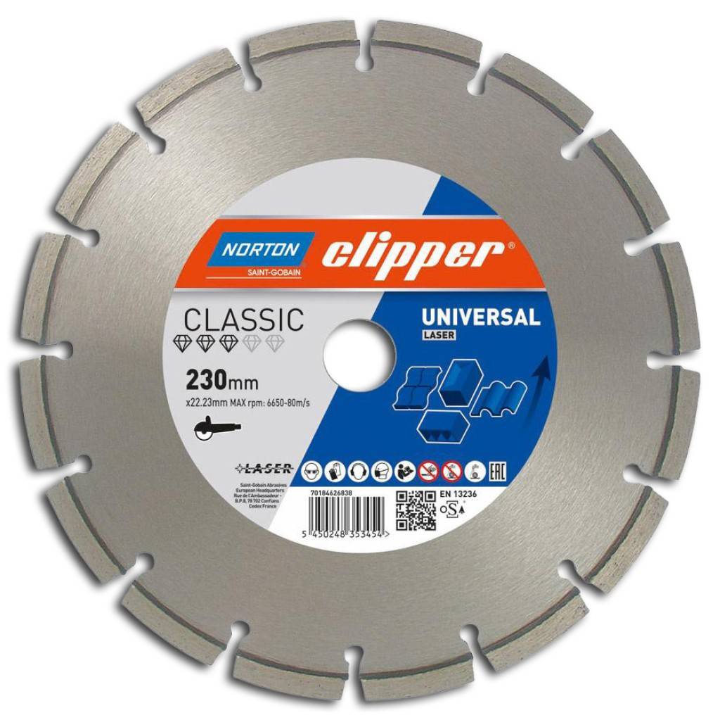 Diamantscheibe Classic Universal LaserQualitätswerkzeug für mittlere Schneidarbeiten, schnittig und mit guter StandzeitLasergeschweißtEng verzahntF