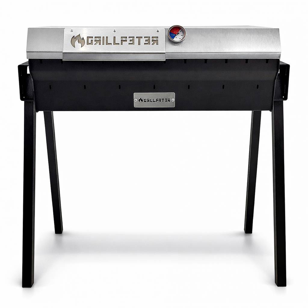 Profi Mangal Bulat 70 Schaschlikgrill 3mm Stahl Edelstahldeckel