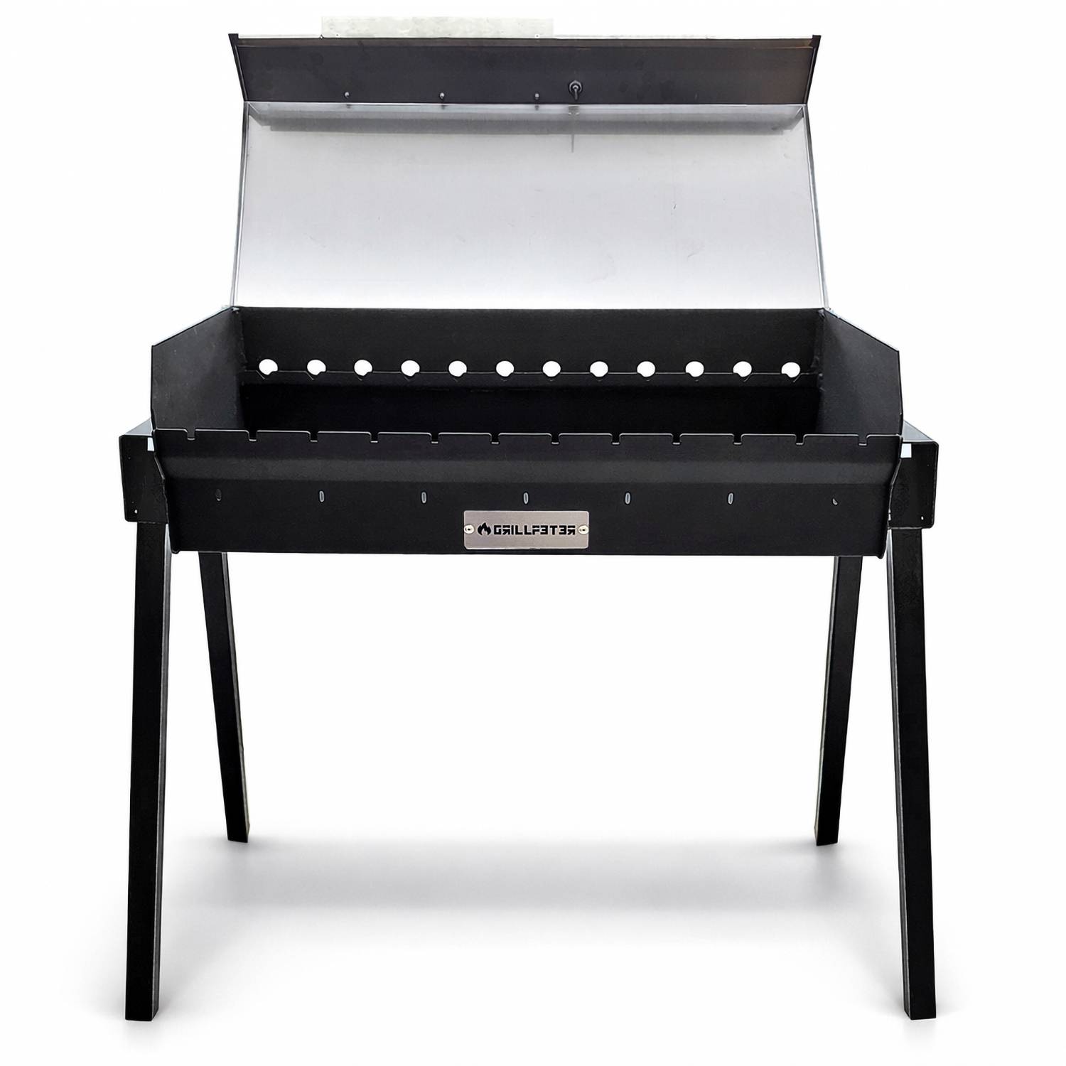 Profi Mangal Bulat 70 Schaschlikgrill 3mm Stahl Edelstahldeckel