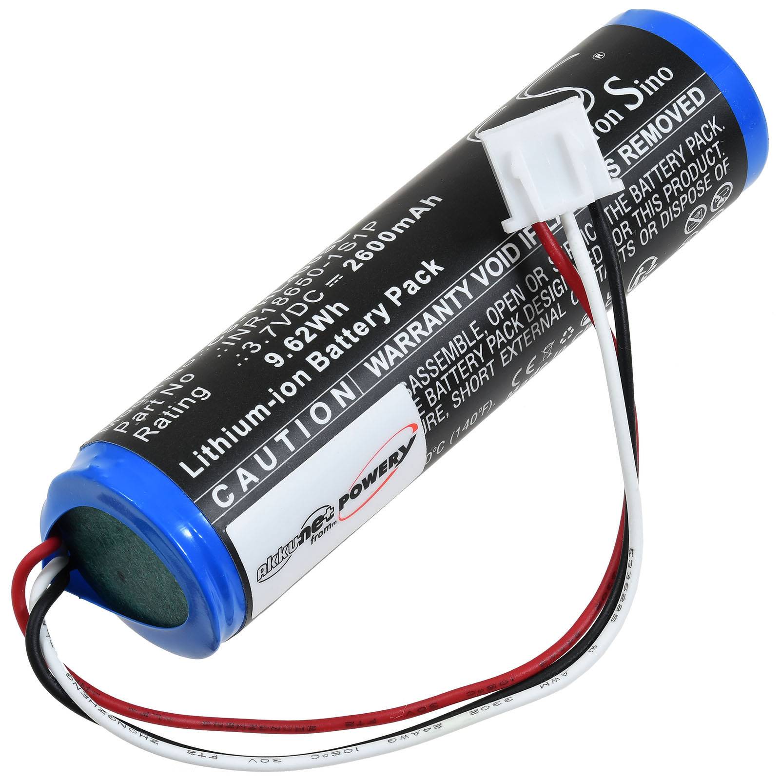 Powery Akku passend für Theradome LH80 LH80 Pro LH40 Haarwachstum-Laser-Helm Typ INR18650-1S1P, 3,7V, Li-Polymer