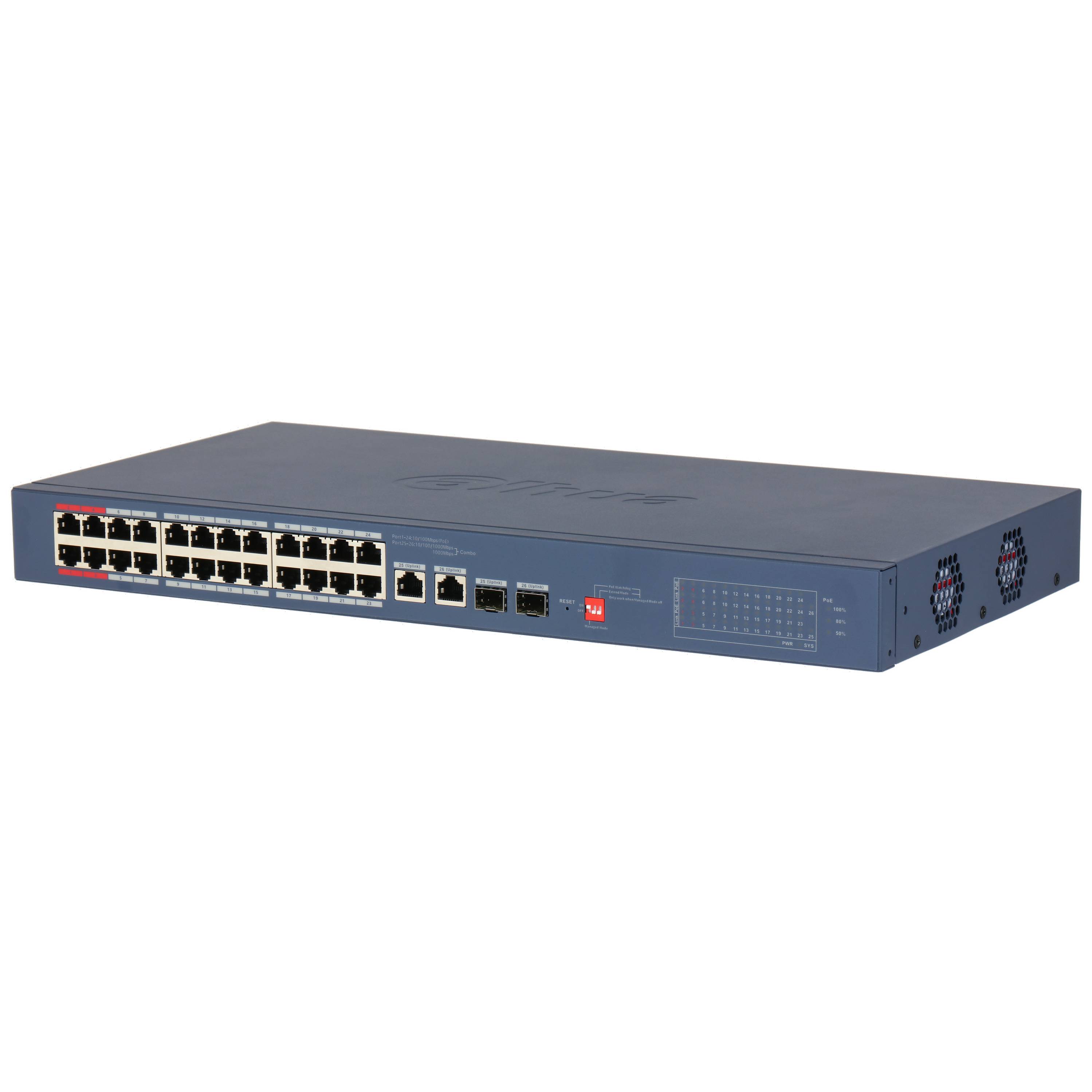 Dahua - CS4228-24GT-375-V2 - Switch - 24 PoE-GB, 28 Port Cloud PoE Gigabit Switch | 24 PoE Ethernet Port 10/100/1000 Mb