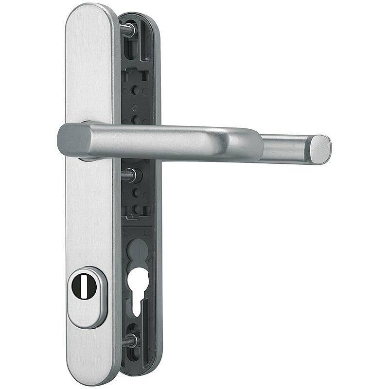 Abus SRG92 ZS F1 Schutzbeschlag DG, aluminium, Drückergarnitur für Rahmentüren- Modell: SRG 92 | Farbe: F1 (Alu) | Mit