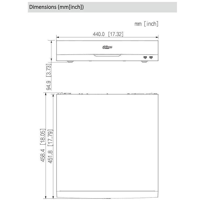 Dahua NVR5832-EI2 32 Kanal NVR 32MPx, HDMI/VGA, NVR(32 Megapixel max. Bildauflösung) | max. Kamera-Anzahl:32 | max. Fes