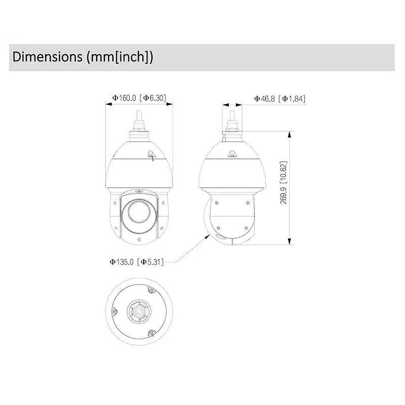 Dahua SD4D225MB-HNR IP-Kamera 1080p T/N IR IP67, 1080pPTZ Kamera | Blickwinkel:57,48° - 3,2° (Objektiv-Brennweite 4,8 -
