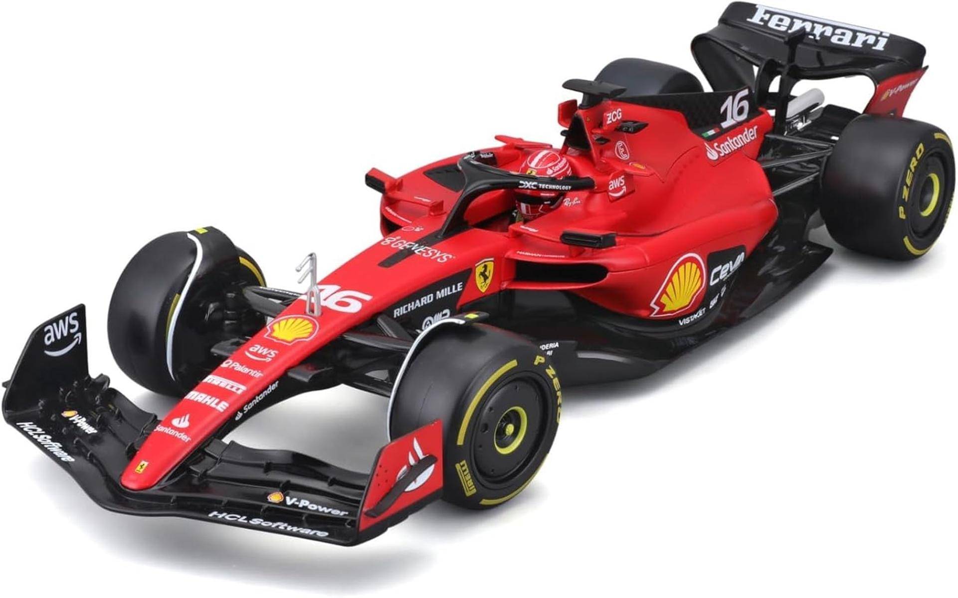 Bburago Formel 1 Ferrari SF-23 Modellauto 1:24 rot Charles Leclerc 18-26808L 14+