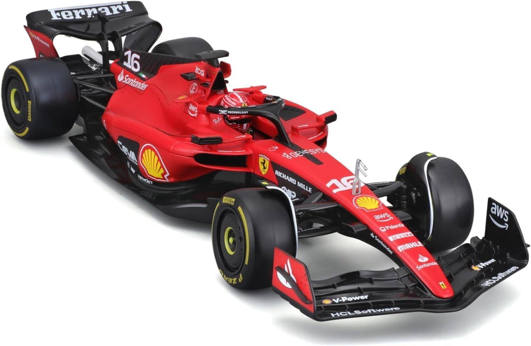 Bburago Formel 1 Ferrari SF-23 Modellauto 1:24 rot Charles Leclerc 18-26808L 14+