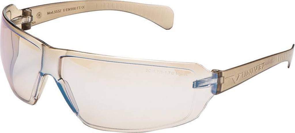Schutzbrille 553Z, IN/OUTEigenschaften Kratzfest Leichte Bügel für die Kombination mit Kapselgehörschützern Mit speziell patentierten Bü