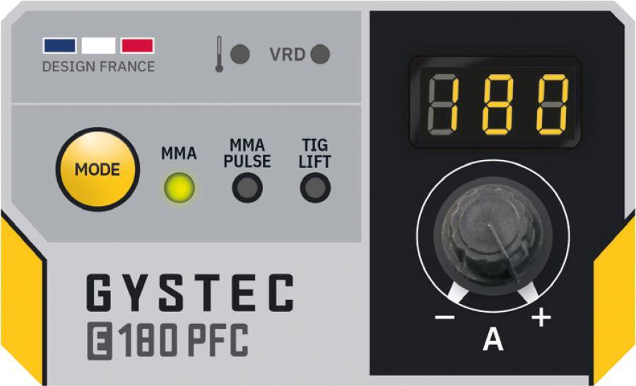 Schweißinverter GYSTEC 180E PFC DP3608 Typ GYSTEC 180E PFC Schweißbereich 10 - 180 A schweißbare Elektroden 1,6 > 4,0 mm