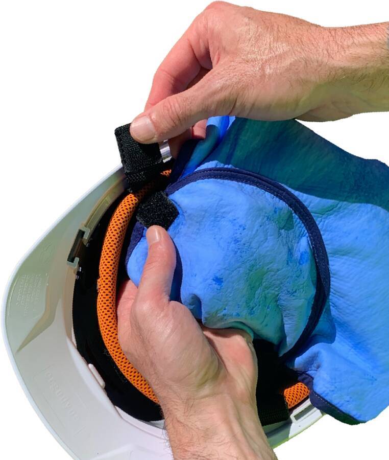 Kühleinsatz PVA 12596 Farbe blau Ausführung Pad + Nackenschutz Abmessung Pad 16,5 x 17,8 | Nackenschutz 24,7 x 37,7 cm