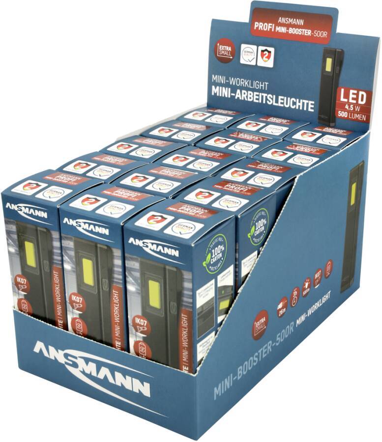 LED-Akku Arbeitsleuchte Mini-Booster 500R 87651 Leuchtmittel COB-LED Ausführung 1 COB LED Leistung 4,5 W Lichtstrom 50