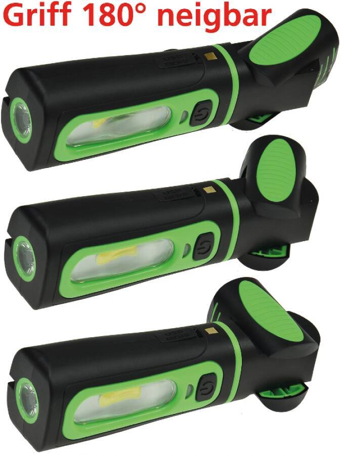 COB-LED-Akku-Arbeitsleuchte Flexi 87464 Typ FlexiLED+ Lieferumfang 230 V-Netzteil und 12 V Ladegerät, Ladeschale zur Tis