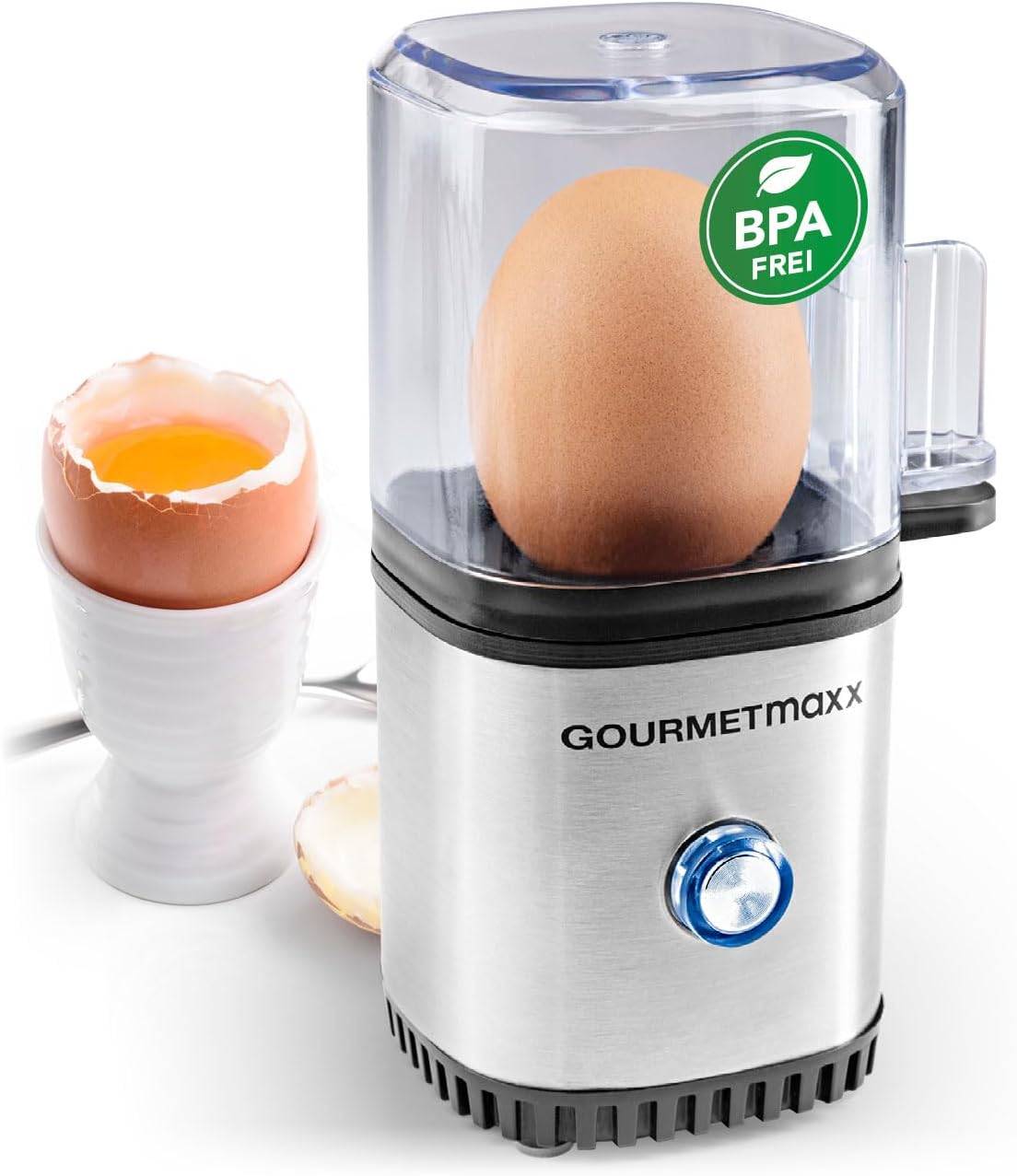 GOURMETmaxx Design Eierkocher für 1 Ei 3 Härtegrade