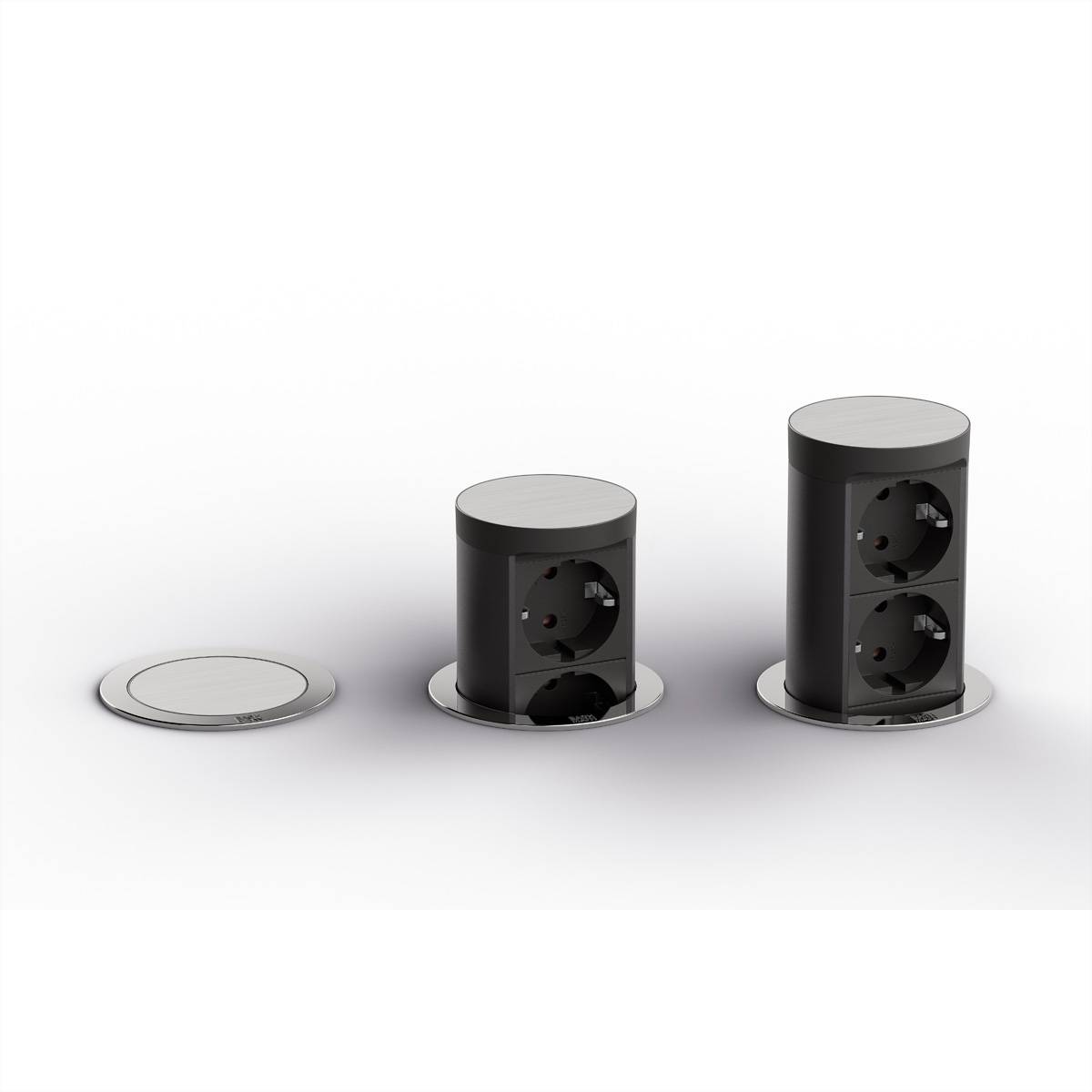 BACHMANN ELEVATOR2 2xCEE7/3, Edelstahl-Optik 2,0 m AEH