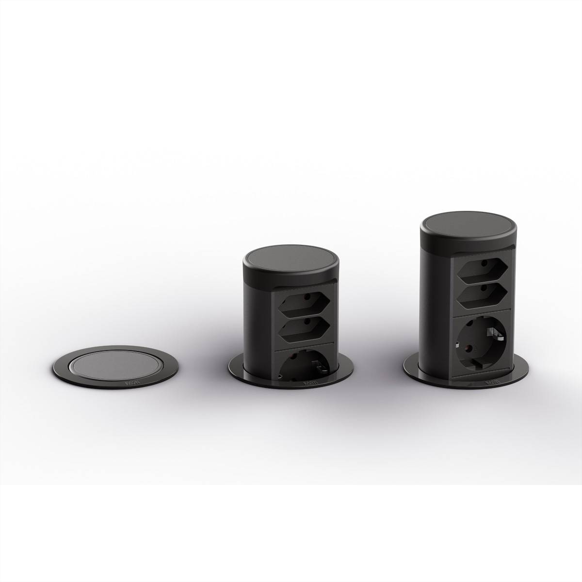 BACHMANN ELEVATOR2 1xCEE7/3 2xEuro, RAL9005 0,5m ISV